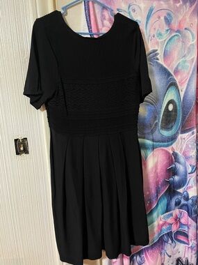 Classic Black Short-Sleeve Women's Dress